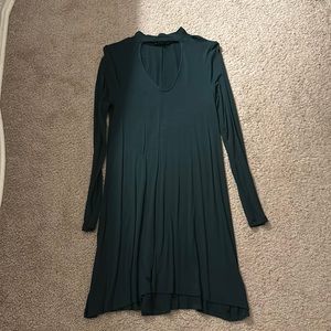 Express dark green dress